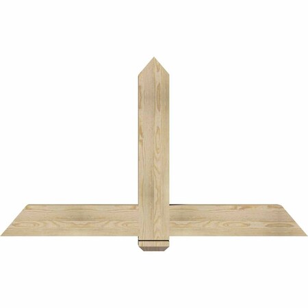 Ekena Millwork Eugene Rough Sawn Timber Gable Bracket, Douglas Fir, 60"W x 35"H x 6"D x 6"F, 14/12 Pitch GBW060X35X0606EUG00RDF